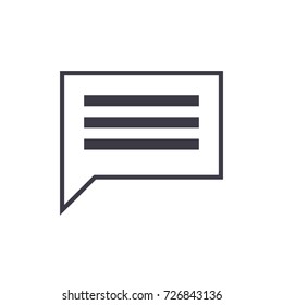 simple chat  vector line icon, sign, illustration on background, editable strokes