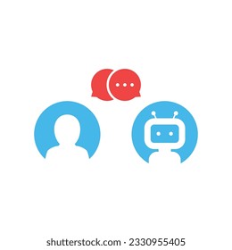 simple chatbot hotline logo. avatar concept, internet helper, smart conversation, notification, popup, secretary help, message. flat style trend modern logotype graphic design on white background