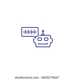 Simple chatbot icon with speech bubble line art vector.