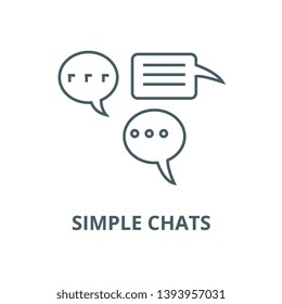 Simple chats vector line icon, linear concept, outline sign, symbol