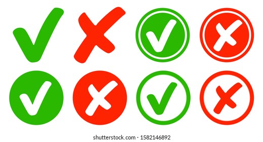 simple check and cross set
