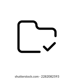 Símbolo de icono de verificación simple Esquema negro Vector de alta calidad. EPS10