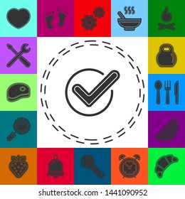 Simple Check isolated. Flat pictogram - simple icon