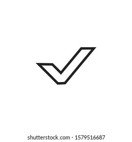 Simple check line icon. Stroke pictogram. Vector illustration isolated on a white background. Premium quality symbol. Vector sign for mobile app and web sites.