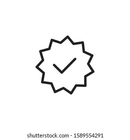 Simple check line icon. Stroke pictogram. Vector illustration isolated on a white background. Premium quality symbol. Vector sign for mobile app and web sites.