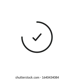 Simple check line icon. Stroke pictogram. Vector illustration isolated on a white background. Premium quality symbol. Vector sign for mobile app and web sites.