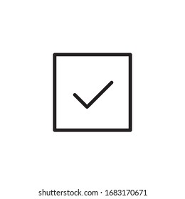 Simple check line icon. Stroke pictogram. Vector illustration isolated on a white background. Premium quality symbol. Vector sign for mobile app and web sites.