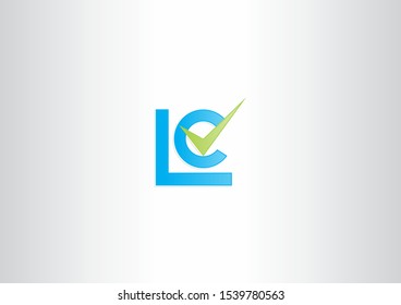 Simple check logo symbol with letter LC concept design