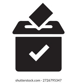 Ilustración simple del vencedor del icono de la silueta de la caja de la boleta de la marca de verificación