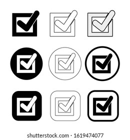 Simple check mark icon sign design