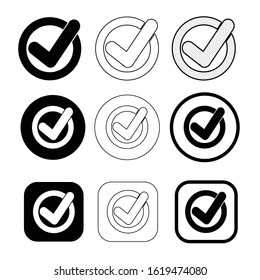 Simple check mark icon sign design