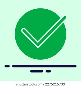 simple check mark icon vector illustration modern trendy design, suitable for advertisement, website, social media post and other graphic needs.