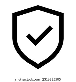 Icono de protección de marca de verificación simple. Icono de seguridad. Vector.