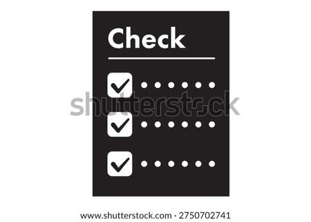 Simple check sheet, black icon