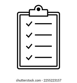 Simple checkboard icon. Task list and clipboard. Vector.