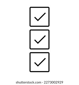 Simple checkbox list icon. Vector.