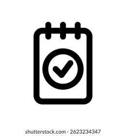 Simple checklist calendar icon suitable for productivity, task management, and scheduling applications.