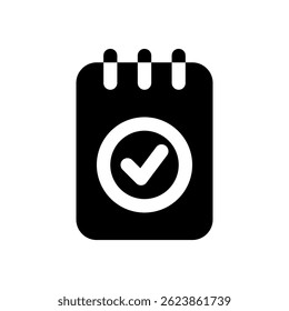 Simple checklist calendar icon suitable for productivity, task management, and scheduling applications.