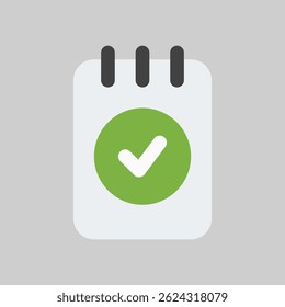 Simple checklist calendar icon suitable for productivity, task management, and scheduling applications.