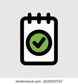 Simple checklist calendar icon suitable for productivity, task management, and scheduling applications.