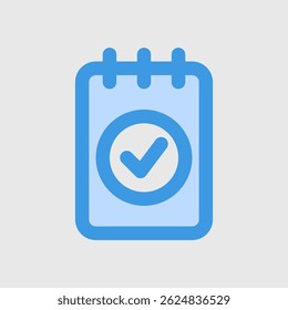Simple checklist calendar icon suitable for productivity, task management, and scheduling applications.