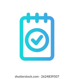 Simple checklist calendar icon suitable for productivity, task management, and scheduling applications.