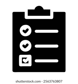 Simple checklist icon with clipboard.