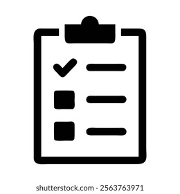 Simple checklist icon with clipboard.