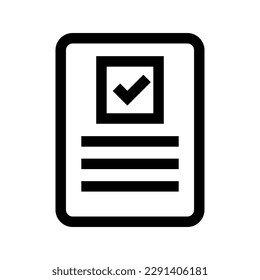 Simple checklist icon. Questionnaire sheet. Vector.