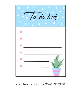 a simple checklist planner card  