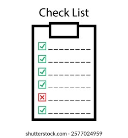 Simple checklist template with checkmarks and crosses.