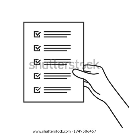 simple checklist or to-do list in thin line hand. lineart trend modern linear easy poll graphic stroke design isolated on white background. concept of inspection list of completed success work tasks