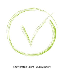 Simple checkmark icon with chalk effect on white background. Vector illustration.