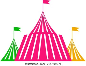 simple cheerful colorful circus tents for parties and celebrations concept of invitation