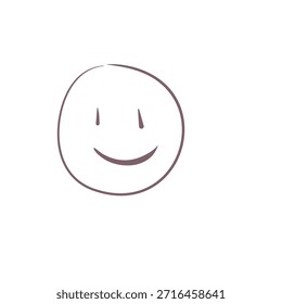 Icono de cara sonriente dibujado a mano simple y alegre que transmite felicidad y positividad para sus diseños.