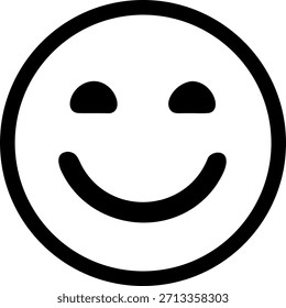 Un ícono de cara sonriente blanco simple y alegre con una expresión clásica y feliz. Perfecto para transmitir positividad y amabilidad.