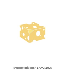 Plantilla simple de ilustración vectorial de queso objeto aislado en fondo blanco