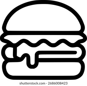 Simple cheeseburger icon illustration for fast food, restaurant, snack, and meal design