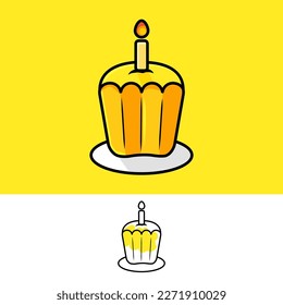 simple cheesecake flat illustration design
