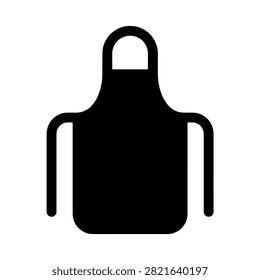 Simple chef apron silhouette icon for kitchen and cooking applications