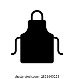 Simple chef apron silhouette icon for kitchen and cooking applications