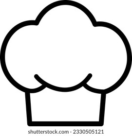 A simple chef hat icon for logos, websites and apps. A simple chef hat icon. Simple flat design for apps and websites. Vector illustration in the style of drawing by hand.