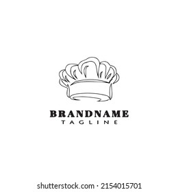 diseño de dibujos animados del logotipo del chef simple plantilla de diseño de dibujos animados negro ilustración de vectores aislados