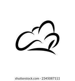 Simple Chef Hat Logo Design, Template Silhouette Vector Illustration