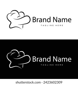Simple Chef Hat Logo Design, Template Silhouette Vector Illustration