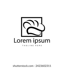 Diseño de logotipo de sombrero simple para chef, Ilustración de vectores de silueta de plantilla