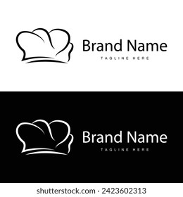 Simple Chef Hat Logo Design, Template Silhouette Vector Illustration