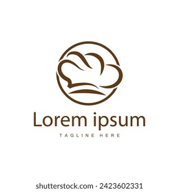 Simple Chef Hat Logo Design, Template Silhouette Vector Illustration