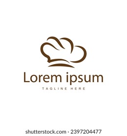 Simple Chef Hat Logo Chef Expert Illustration Kitchen Cooking Design Silhouette Vector Template