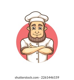 simple chef logo for symbol or icon